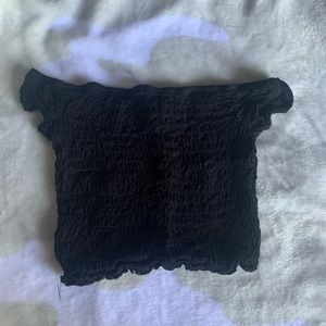 Super ribbed black off the shoulder top